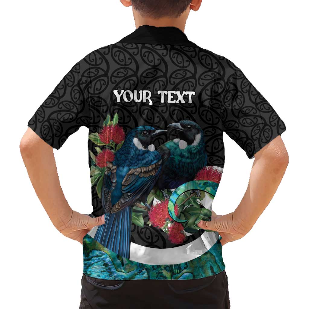 Personalised Valentine's Day New Zealand Hawaiian Shirt Tui Bird Couple Kowhaiwhai Mix Pohutukawa - Vibe Hoodie Shop