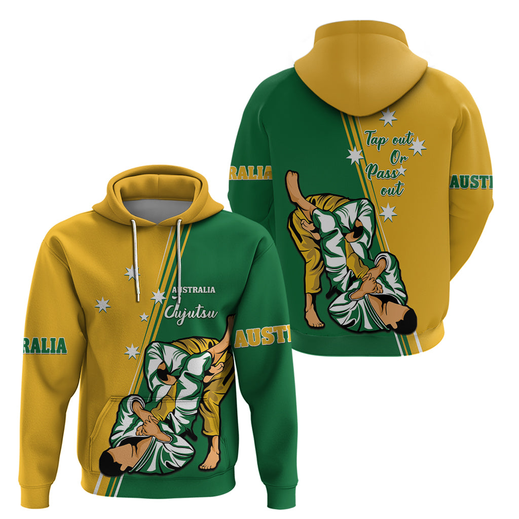 Australia Jujitsu Hoodie Tap Out Or Pass Out National Color - Vibe Hoodie Shop