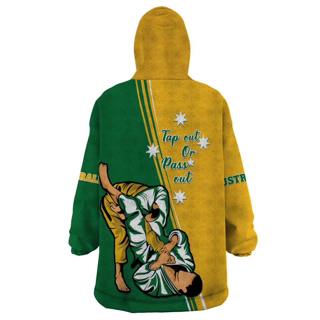 Australia Jujitsu Wearable Blanket Hoodie Tap Out Or Pass Out National Color - Vibe Hoodie Shop