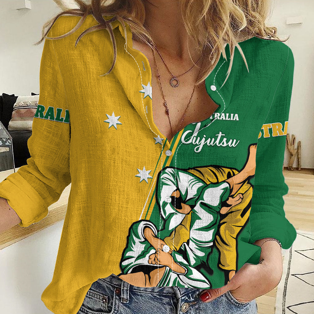 Australia Jujitsu Women Casual Shirt Tap Out Or Pass Out National Color - Vibe Hoodie Shop