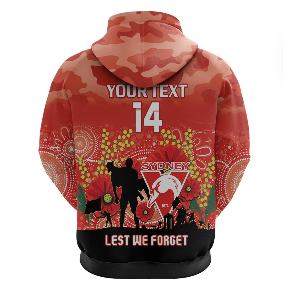 Custom Swans Football ANZAC Hoodie Gallipoli Camouflage With Poppies - Vibe Hoodie Shop