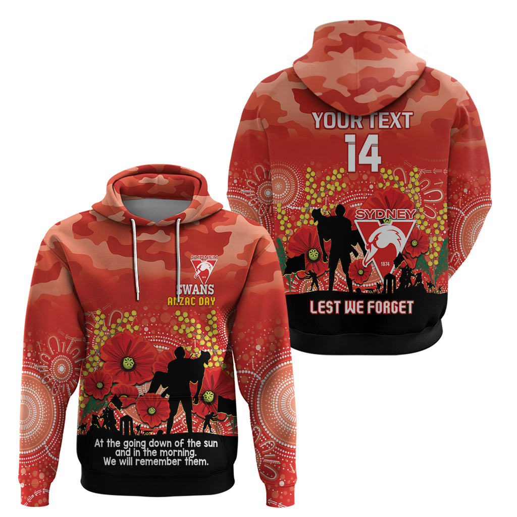 Custom Swans Football ANZAC Hoodie Gallipoli Camouflage With Poppies - Vibe Hoodie Shop