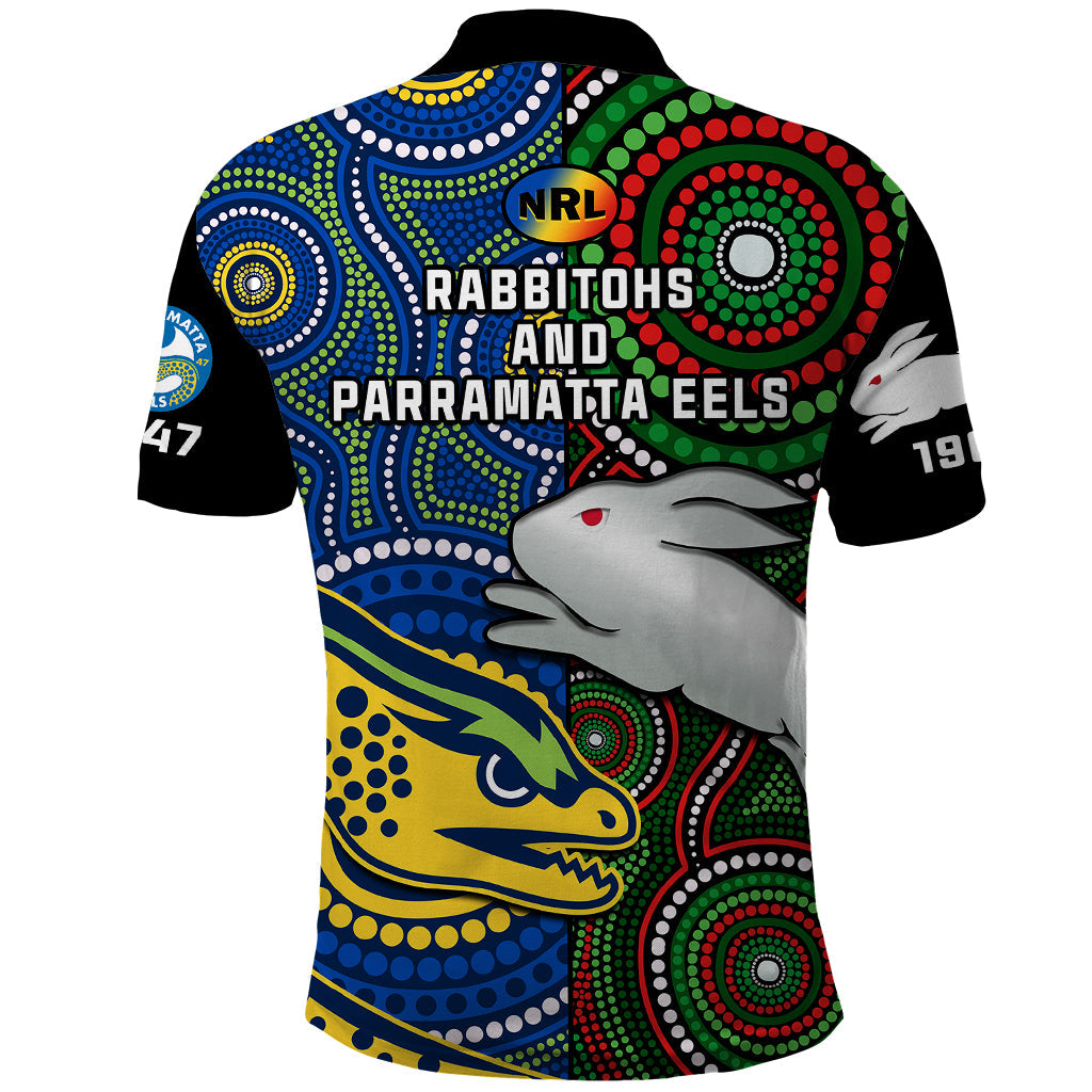 Rabbitohs Mix Eels Rugby Polo Shirt Souths And Parra Indigenous - Vibe Hoodie Shop