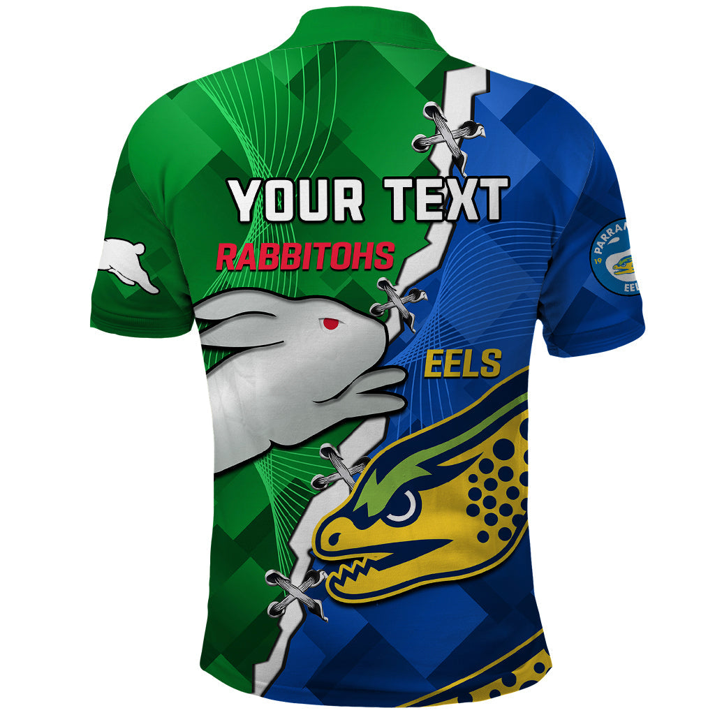 (Custom Personalised) Rabbitohs Mix Eels Rugby Polo Shirt Souths And Parra Sporty Style - Vibe Hoodie Shop