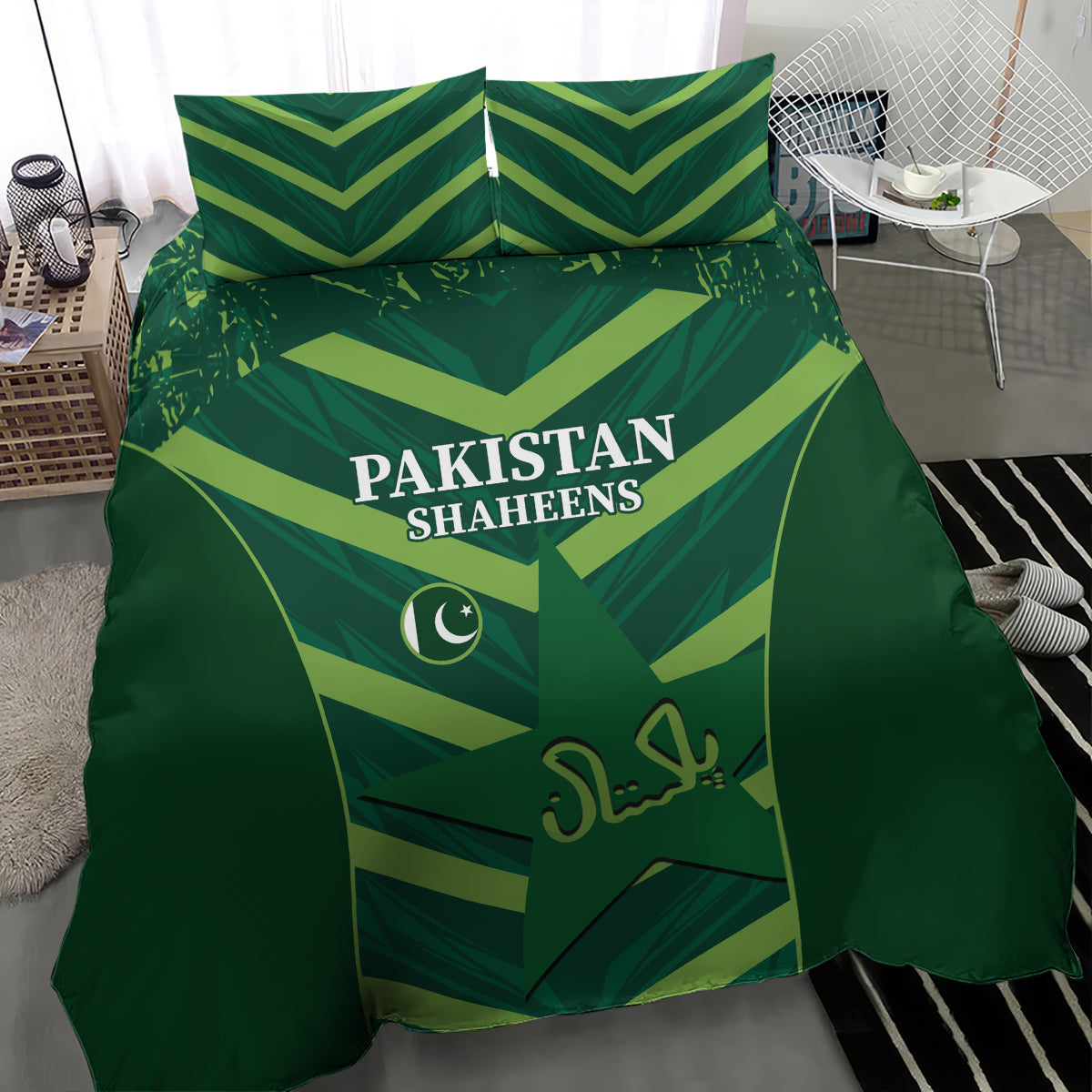 Pakistan Cricket Bedding Set 2024 World Cup Go Shaheens - Vibe Hoodie Shop