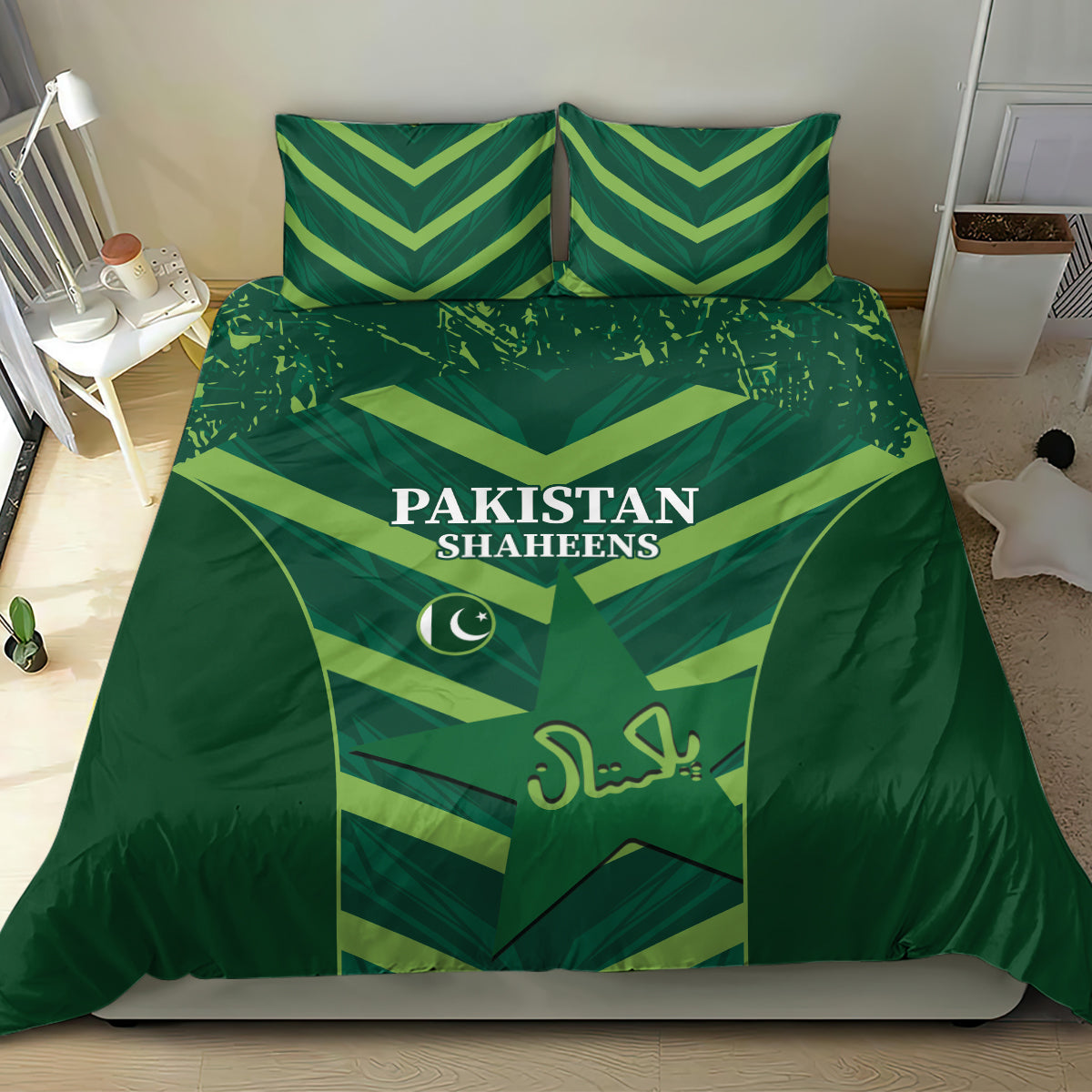 Pakistan Cricket Bedding Set 2024 World Cup Go Shaheens - Vibe Hoodie Shop