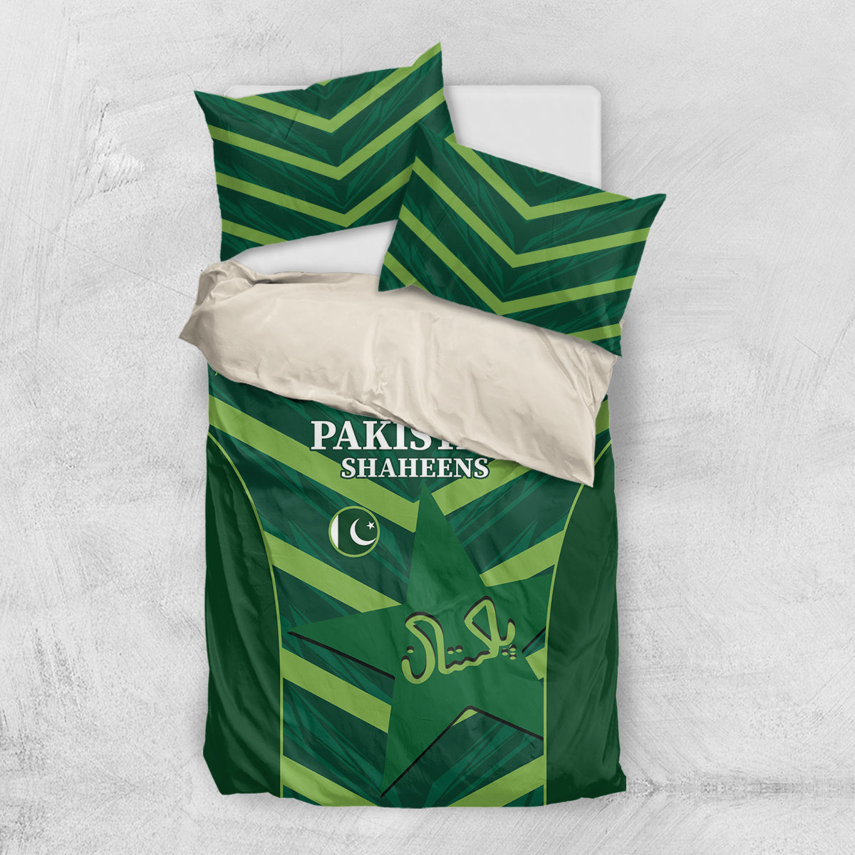 Pakistan Cricket Bedding Set 2024 World Cup Go Shaheens - Vibe Hoodie Shop