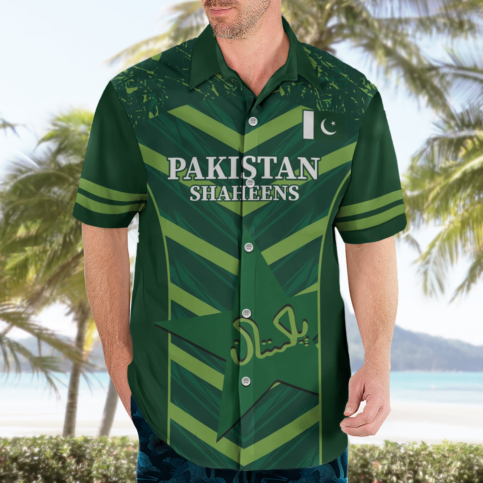 Custom Pakistan Cricket Hawaiian Shirt 2024 World Cup Go Shaheens - Vibe Hoodie Shop