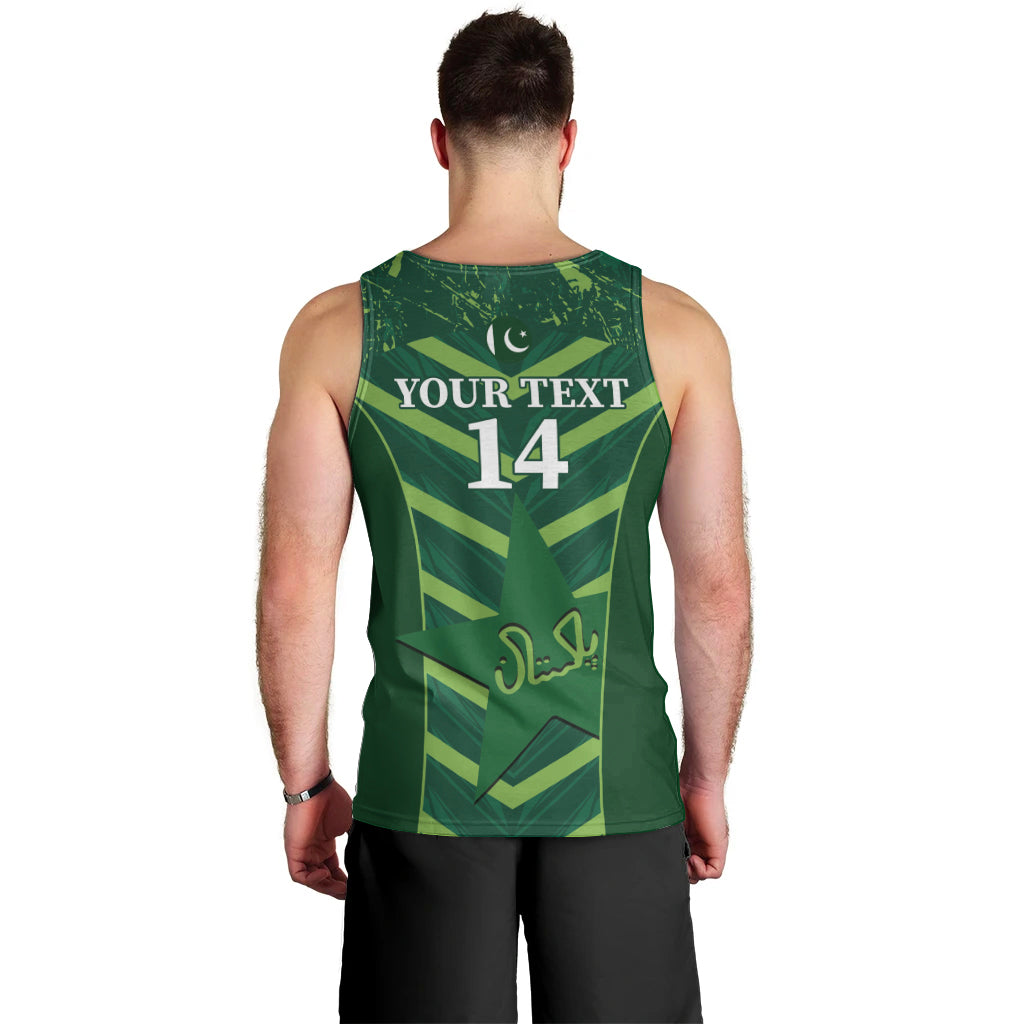 Custom Pakistan Cricket Men Tank Top 2024 World Cup Go Shaheens - Vibe Hoodie Shop