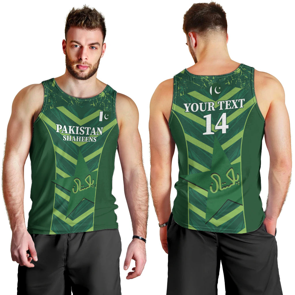 Custom Pakistan Cricket Men Tank Top 2024 World Cup Go Shaheens - Vibe Hoodie Shop