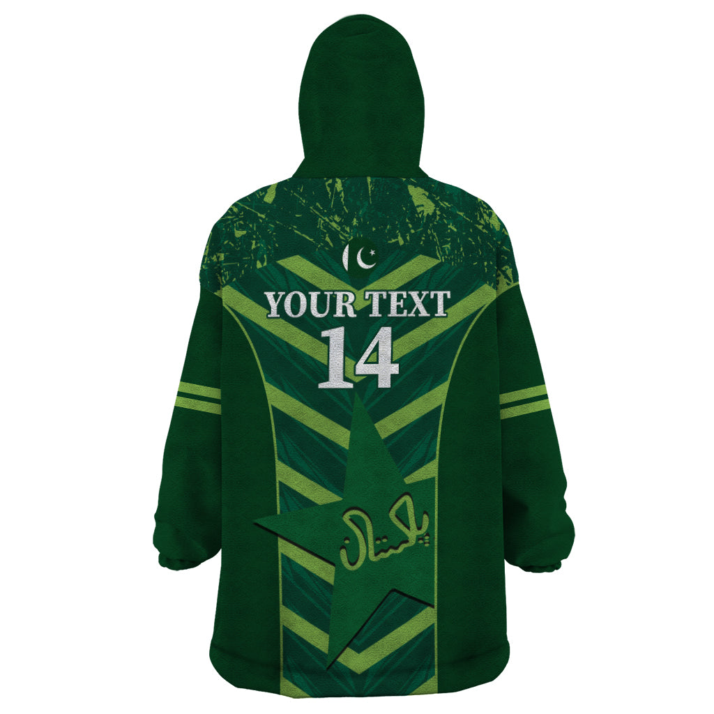 Custom Pakistan Cricket Wearable Blanket Hoodie 2024 World Cup Go Shaheens - Vibe Hoodie Shop