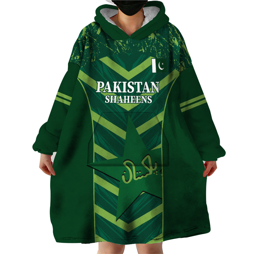 Custom Pakistan Cricket Wearable Blanket Hoodie 2024 World Cup Go Shaheens - Vibe Hoodie Shop