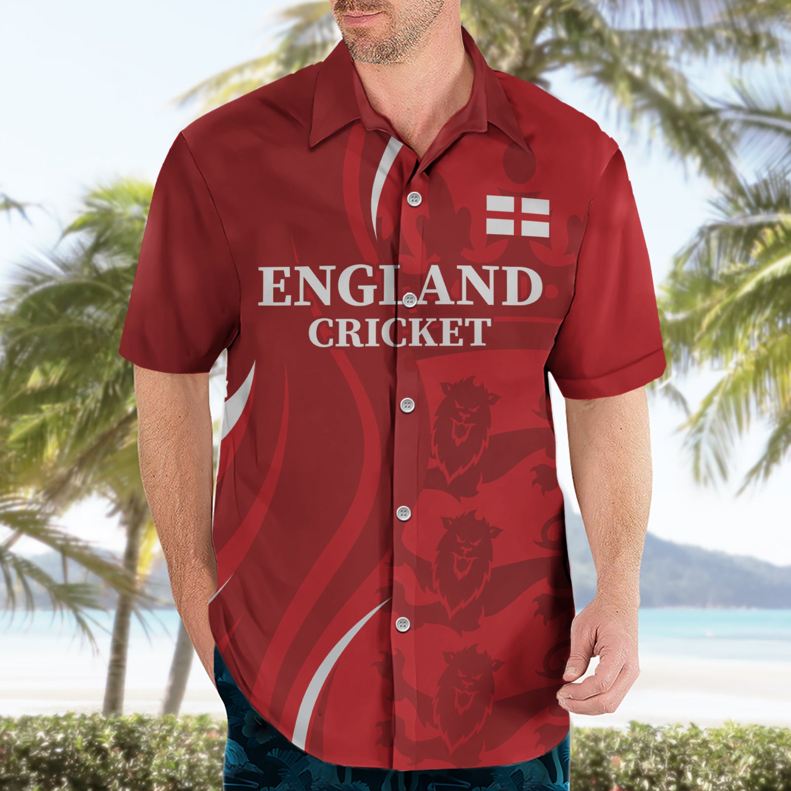 Custom England Cricket Hawaiian Shirt 2024 World Cup Go Champions - Vibe Hoodie Shop