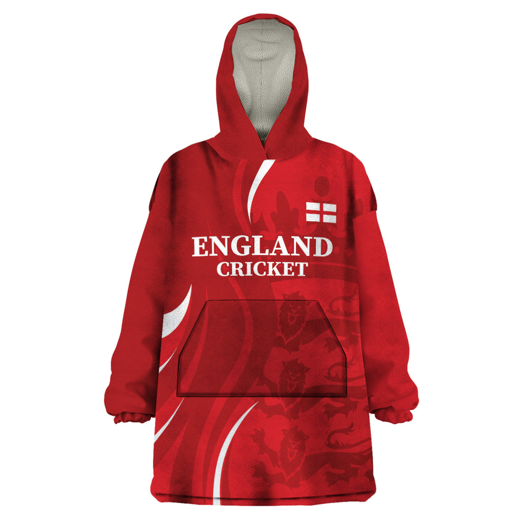 Custom England Cricket Wearable Blanket Hoodie 2024 World Cup Go Champions - Vibe Hoodie Shop