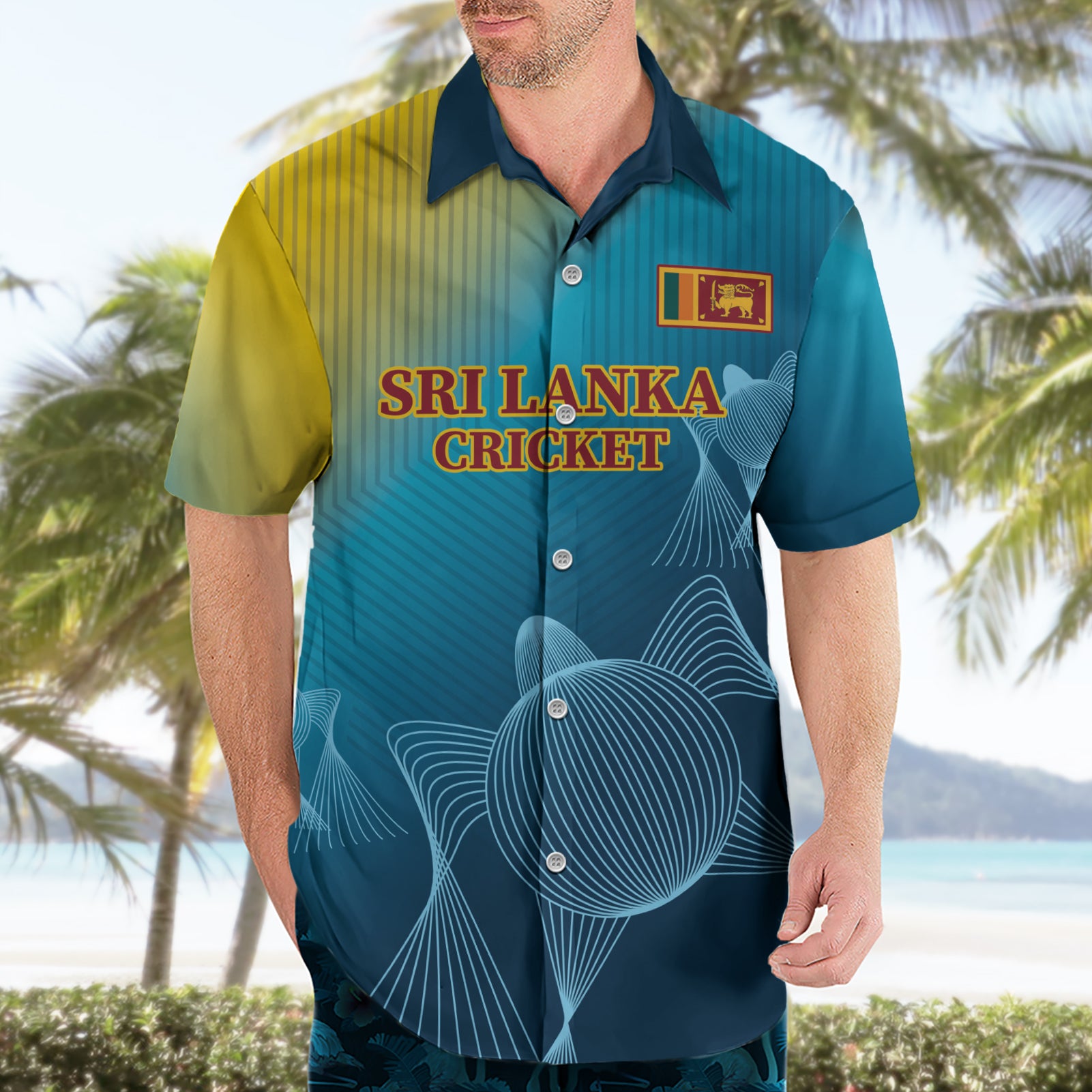 Custom Sri Lanka Cricket Hawaiian Shirt 2024 World Cup Go The Lions - Vibe Hoodie Shop