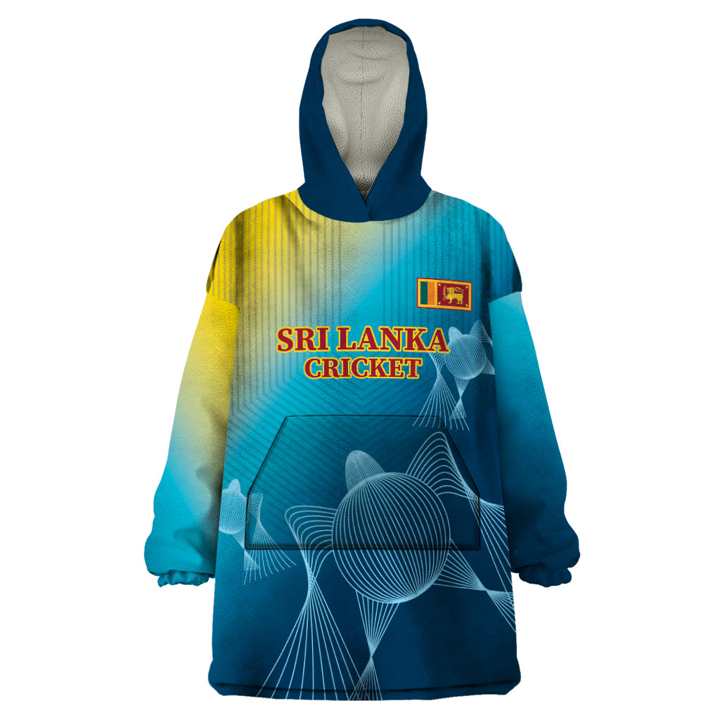 Custom Sri Lanka Cricket Wearable Blanket Hoodie 2024 World Cup Go The Lions - Vibe Hoodie Shop