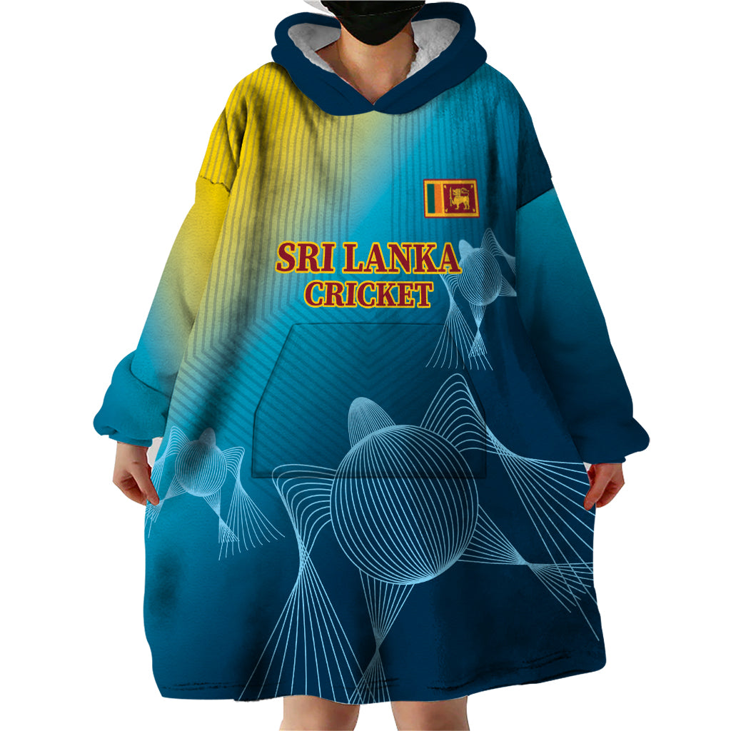 Custom Sri Lanka Cricket Wearable Blanket Hoodie 2024 World Cup Go The Lions - Vibe Hoodie Shop