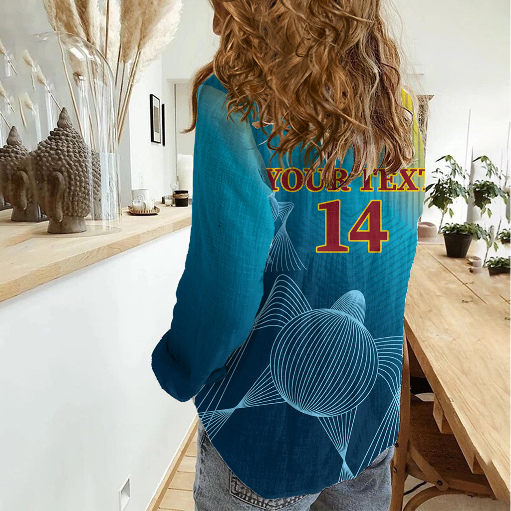 Custom Sri Lanka Cricket Women Casual Shirt 2024 World Cup Go The Lions - Vibe Hoodie Shop