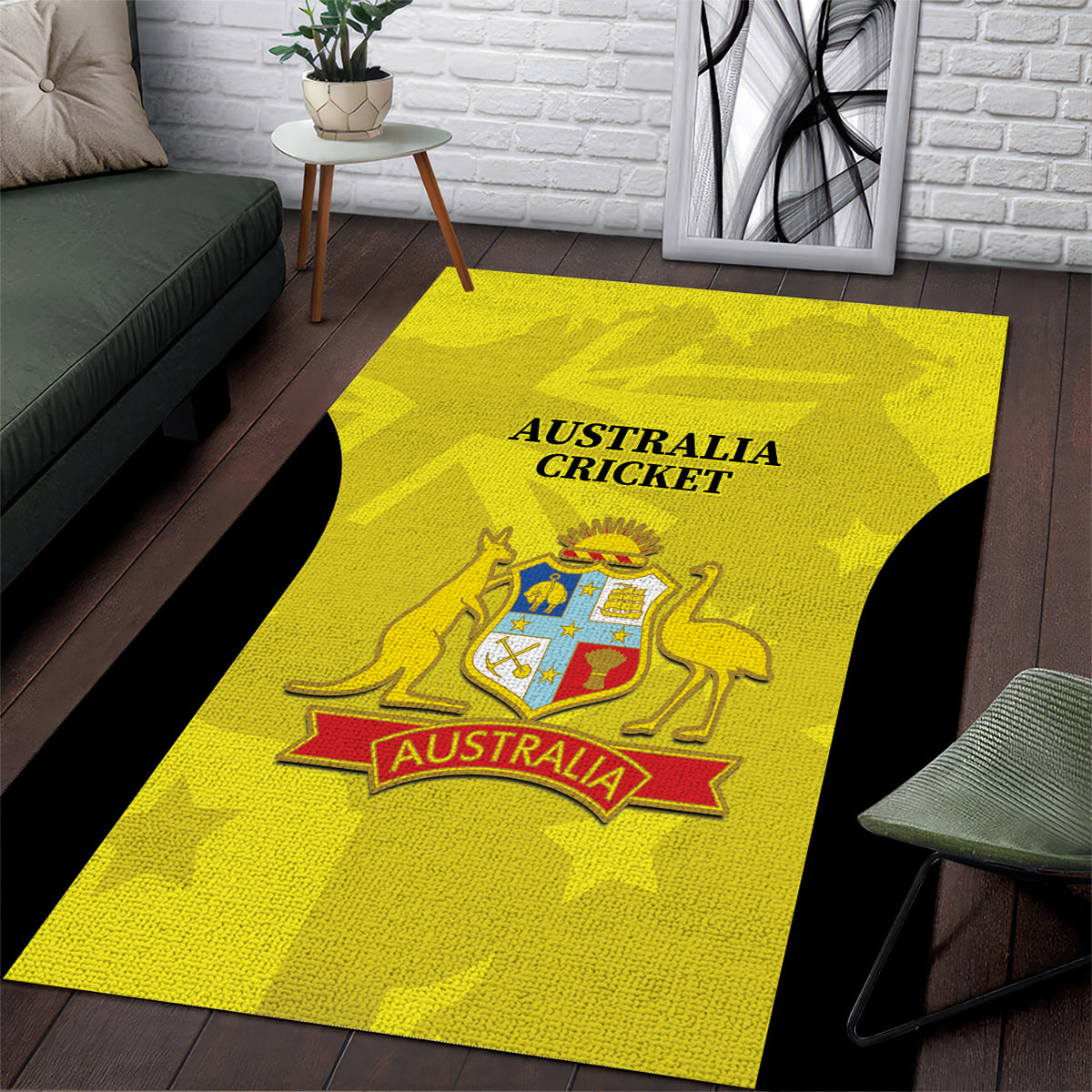 Australia Cricket Area Rug 2024 World Cup Go Aussie - Gold Version - Vibe Hoodie Shop