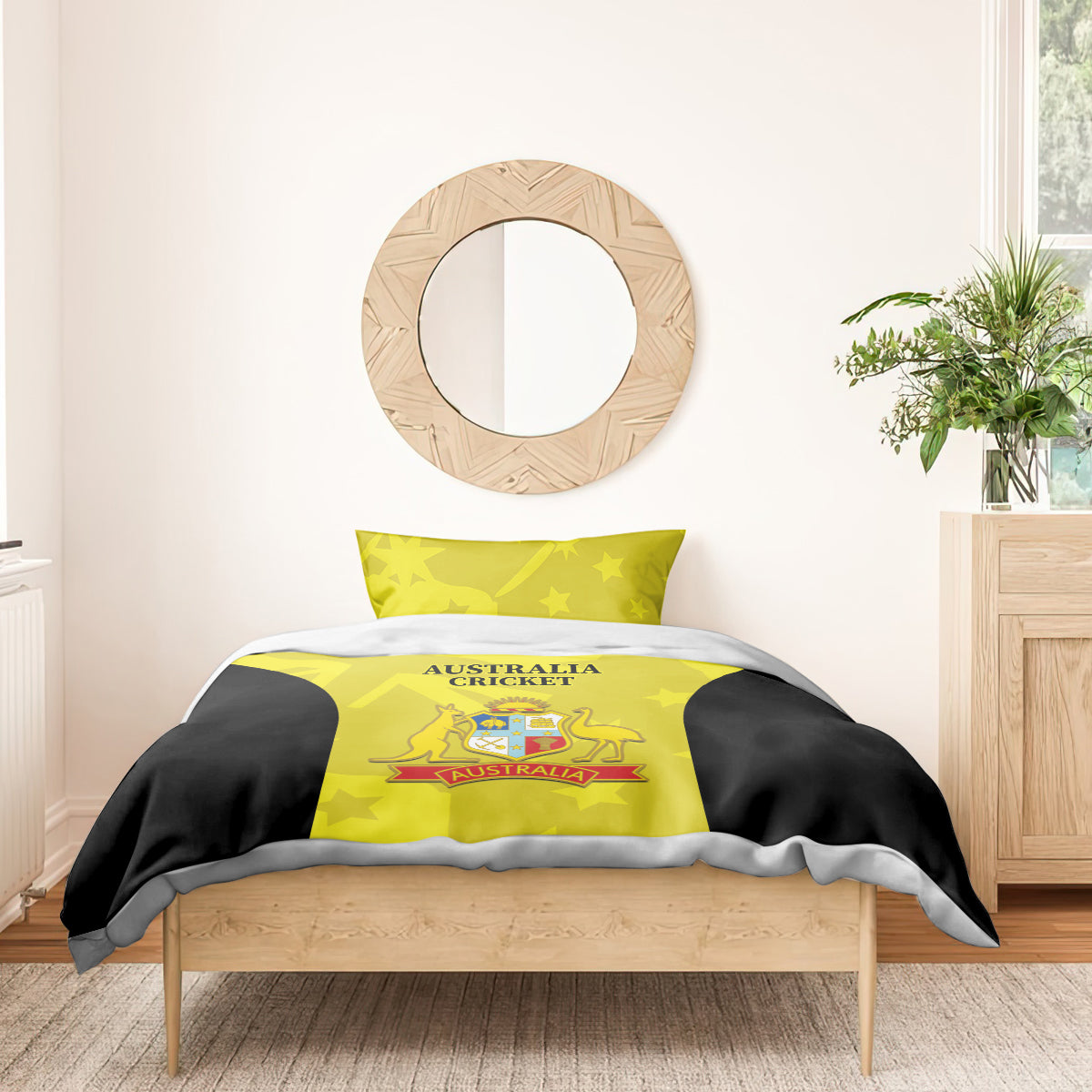 Australia Cricket Bedding Set 2024 World Cup Go Aussie - Gold Version - Vibe Hoodie Shop