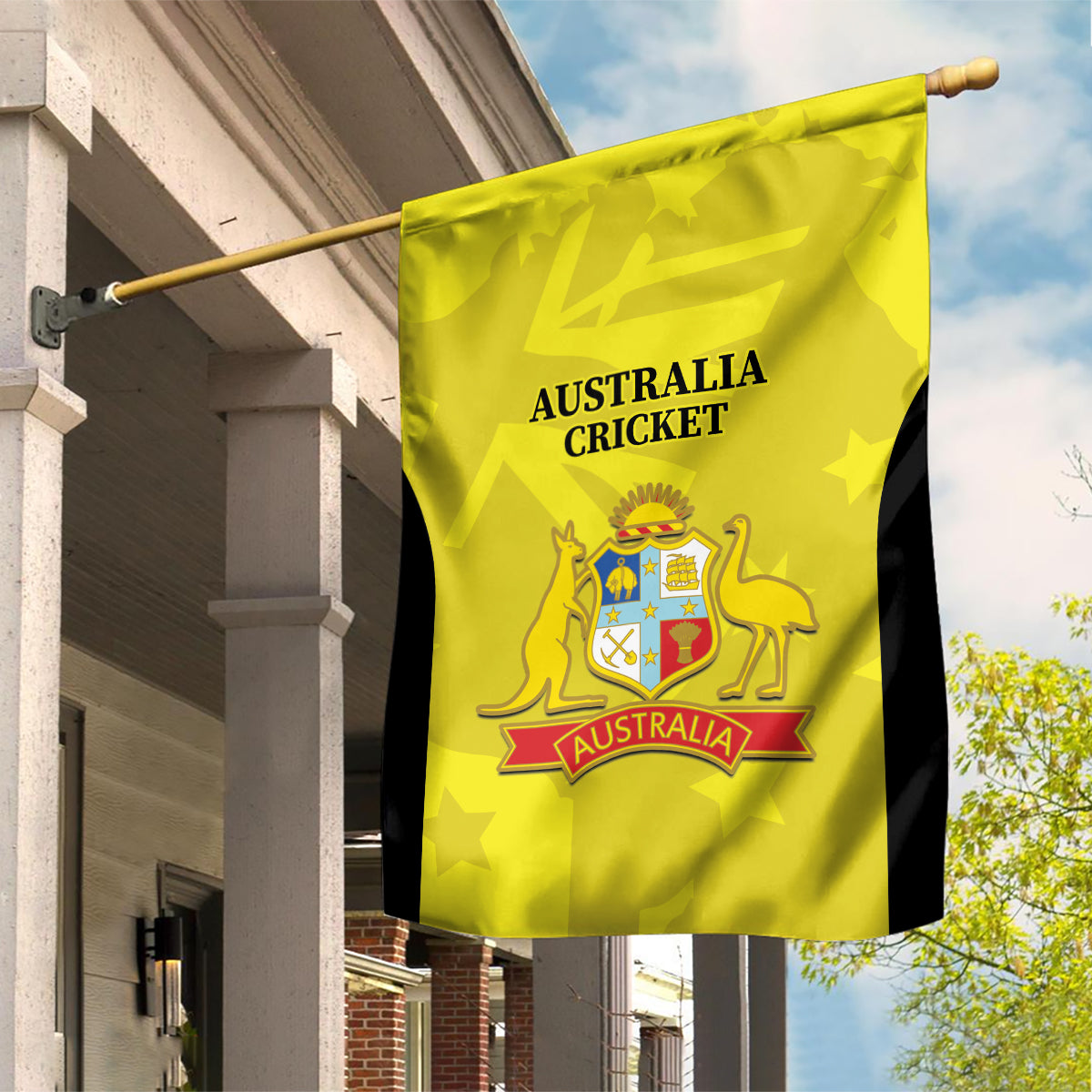 Australia Cricket Garden Flag 2024 World Cup Go Aussie - Gold Version - Vibe Hoodie Shop