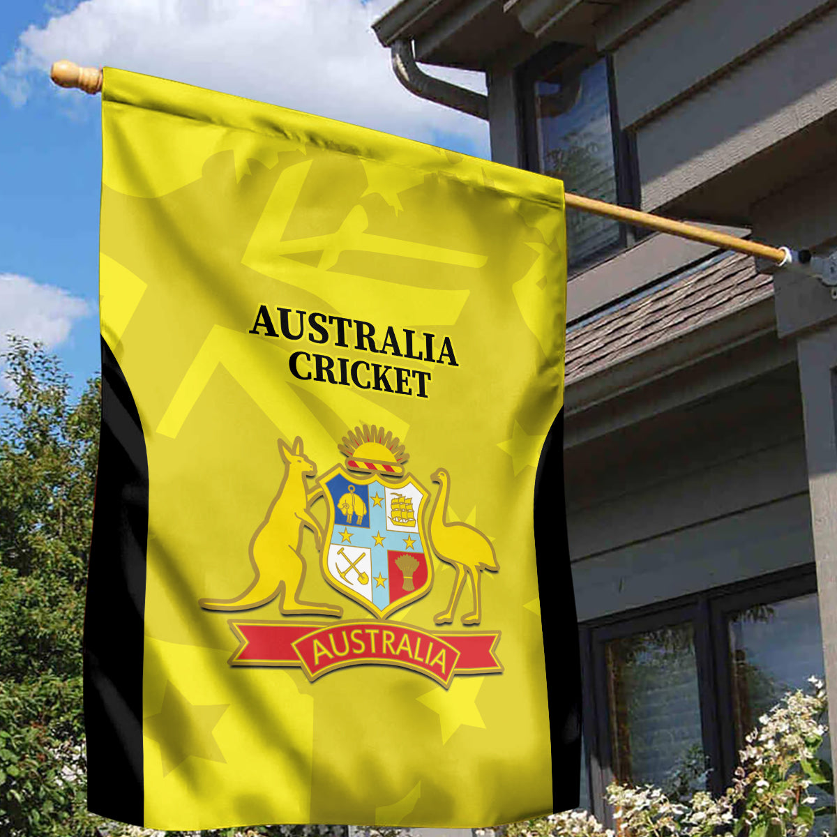 Australia Cricket Garden Flag 2024 World Cup Go Aussie - Gold Version - Vibe Hoodie Shop