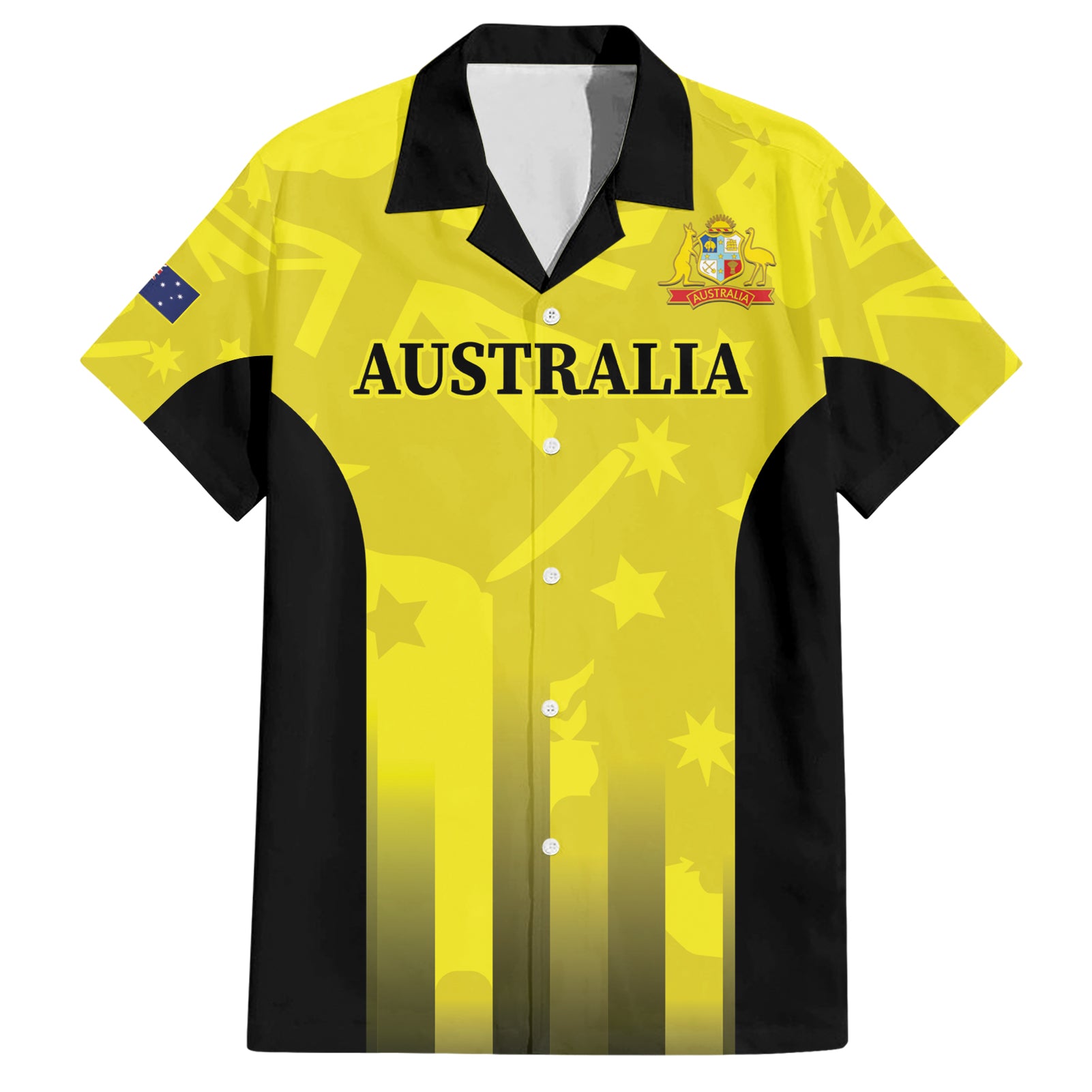 Custom Australia Cricket Hawaiian Shirt 2024 World Cup Go Aussie - Gold Version - Vibe Hoodie Shop