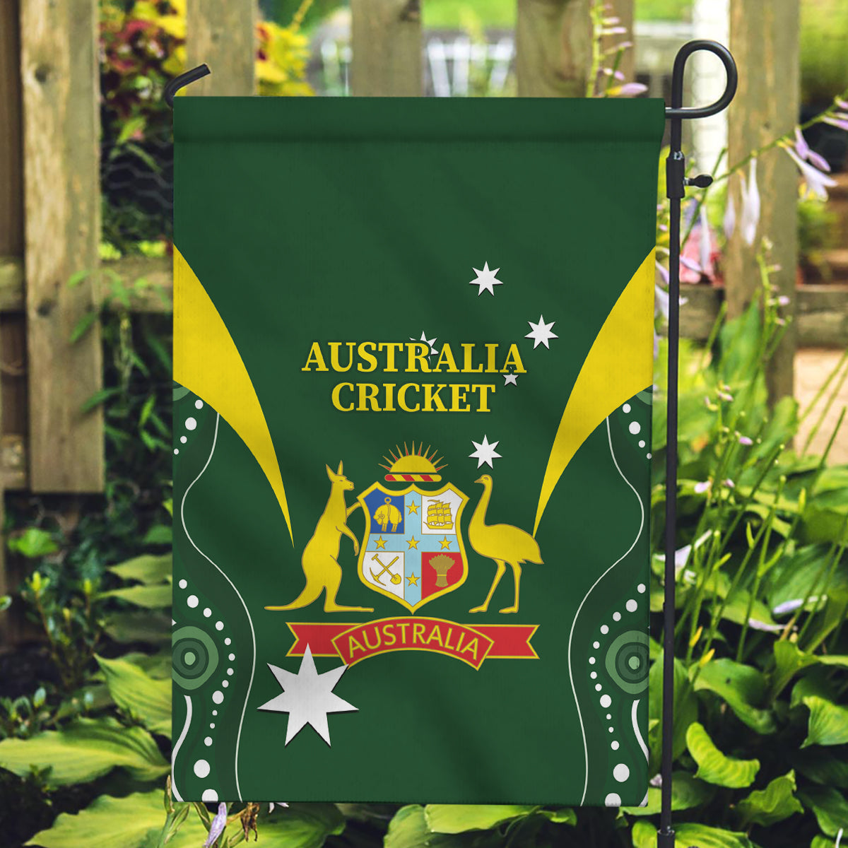 Australia Cricket Garden Flag 2024 World Cup Go Aussie - Green Version - Vibe Hoodie Shop