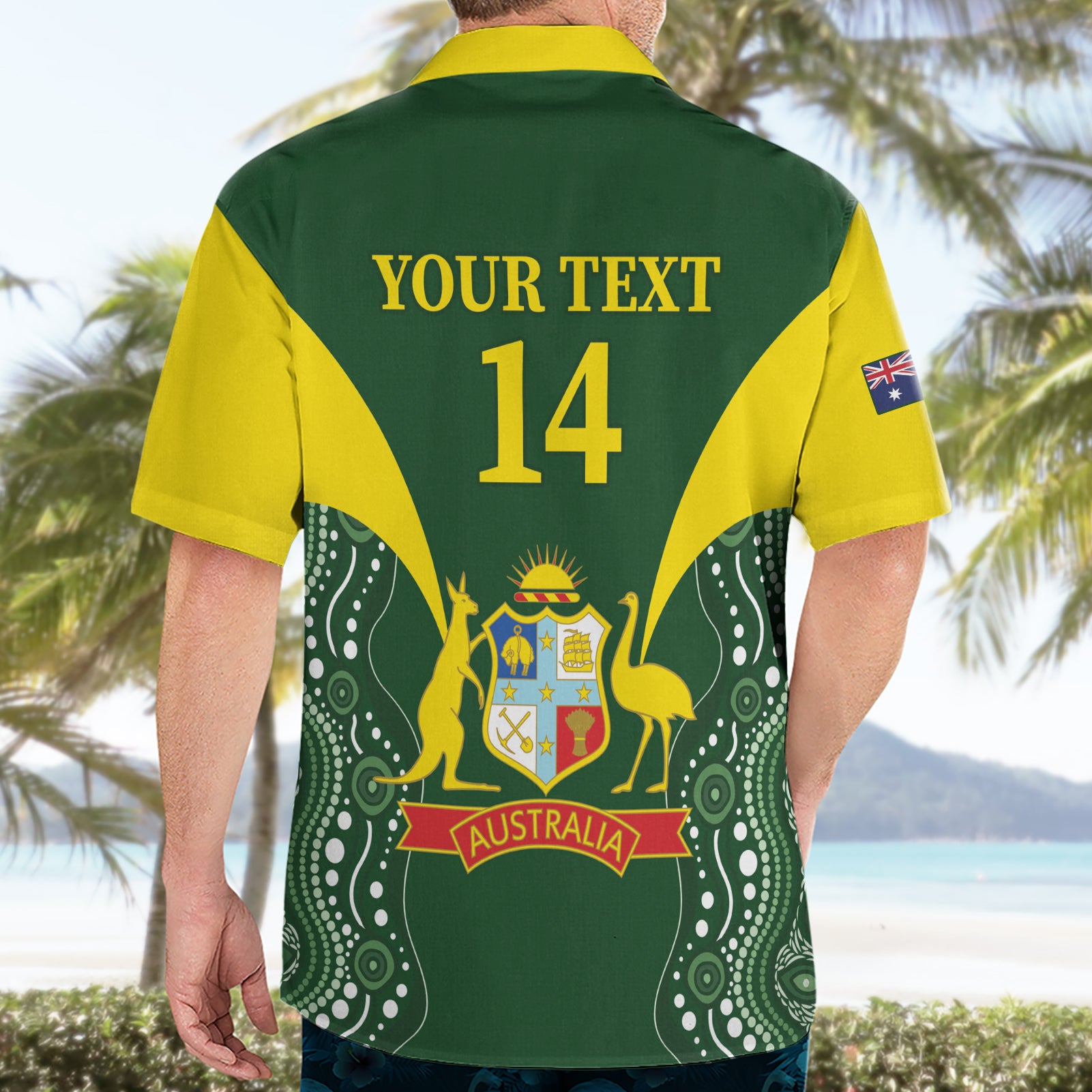 Custom Australia Cricket Hawaiian Shirt 2024 World Cup Go Aussie - Green Version - Vibe Hoodie Shop