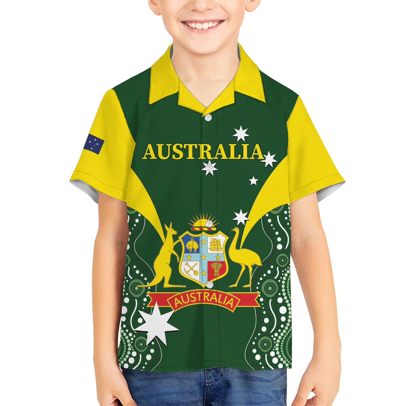 Custom Australia Cricket Hawaiian Shirt 2024 World Cup Go Aussie - Green Version - Vibe Hoodie Shop