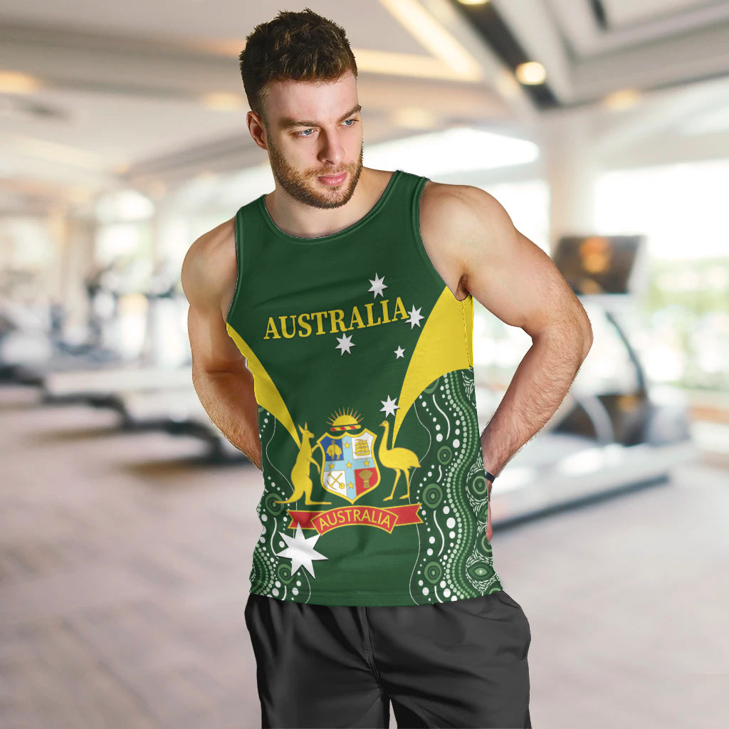 Custom Australia Cricket Men Tank Top 2024 World Cup Go Aussie - Green Version - Vibe Hoodie Shop