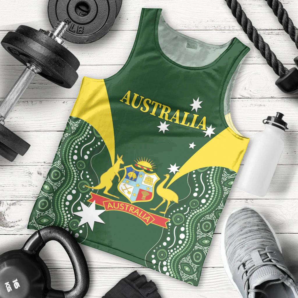 Custom Australia Cricket Men Tank Top 2024 World Cup Go Aussie - Green Version - Vibe Hoodie Shop