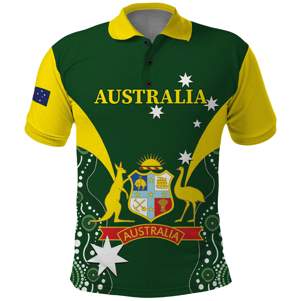 Custom Australia Cricket Polo Shirt 2024 World Cup Go Aussie - Green Version - Vibe Hoodie Shop