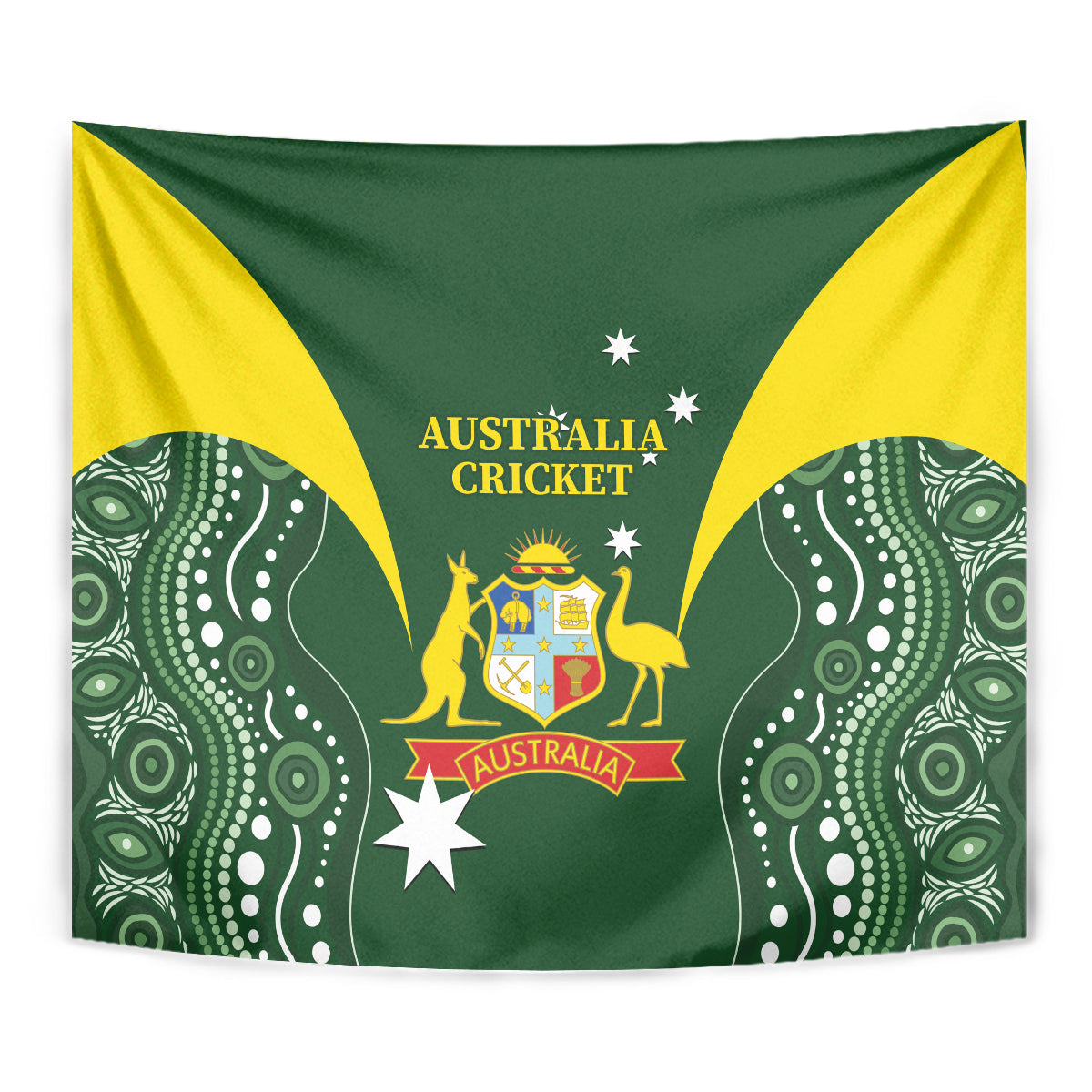 Australia Cricket Tapestry 2024 World Cup Go Aussie - Green Version - Vibe Hoodie Shop