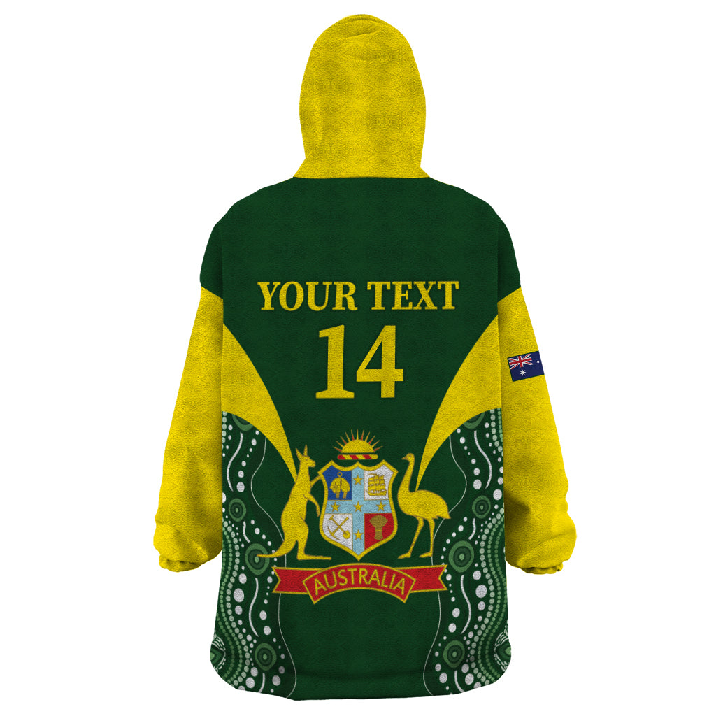 Custom Australia Cricket Wearable Blanket Hoodie 2024 World Cup Go Aussie - Green Version - Vibe Hoodie Shop