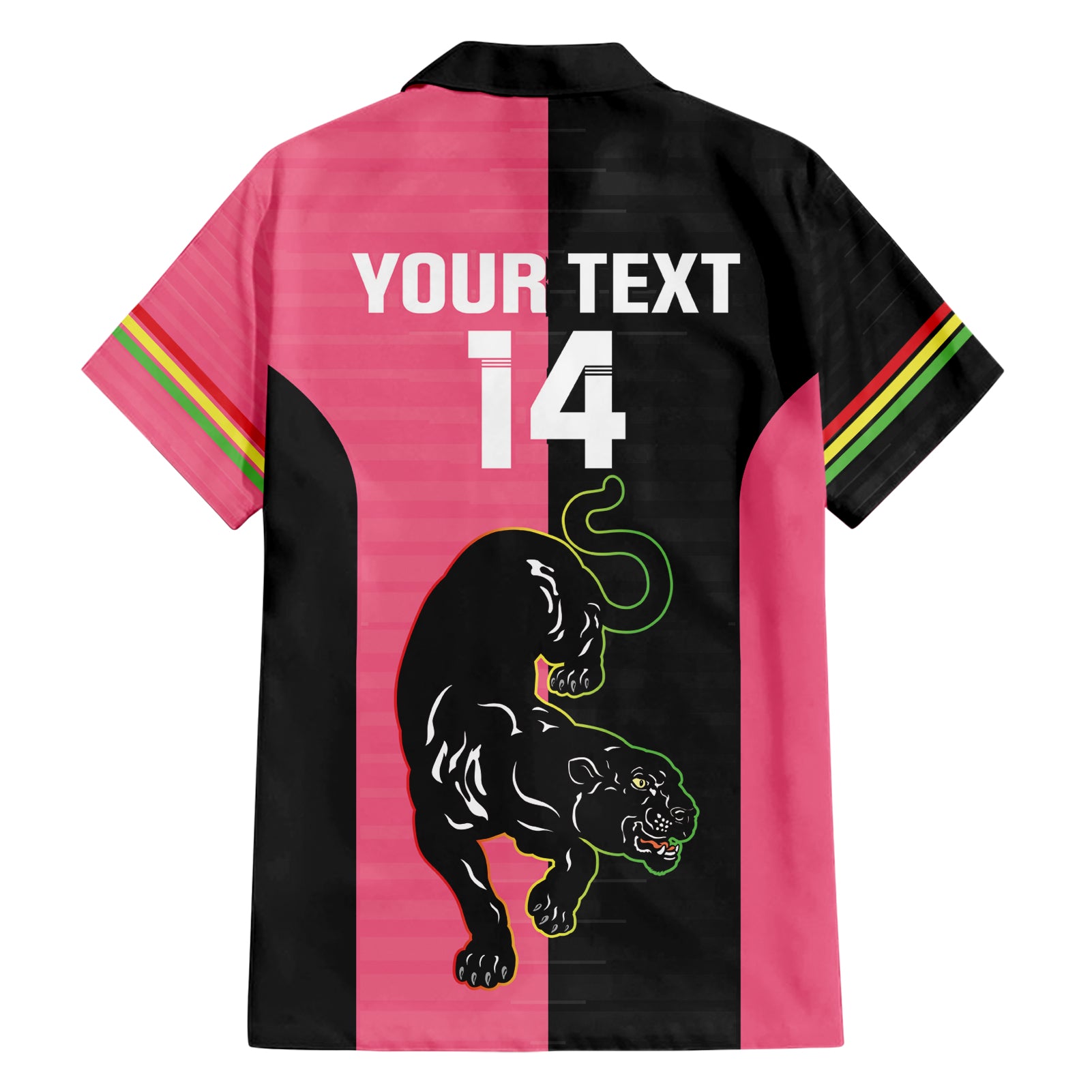 Custom Panthers Rugby Hawaiian Shirt Black Pink Color Sporty Style - Vibe Hoodie Shop