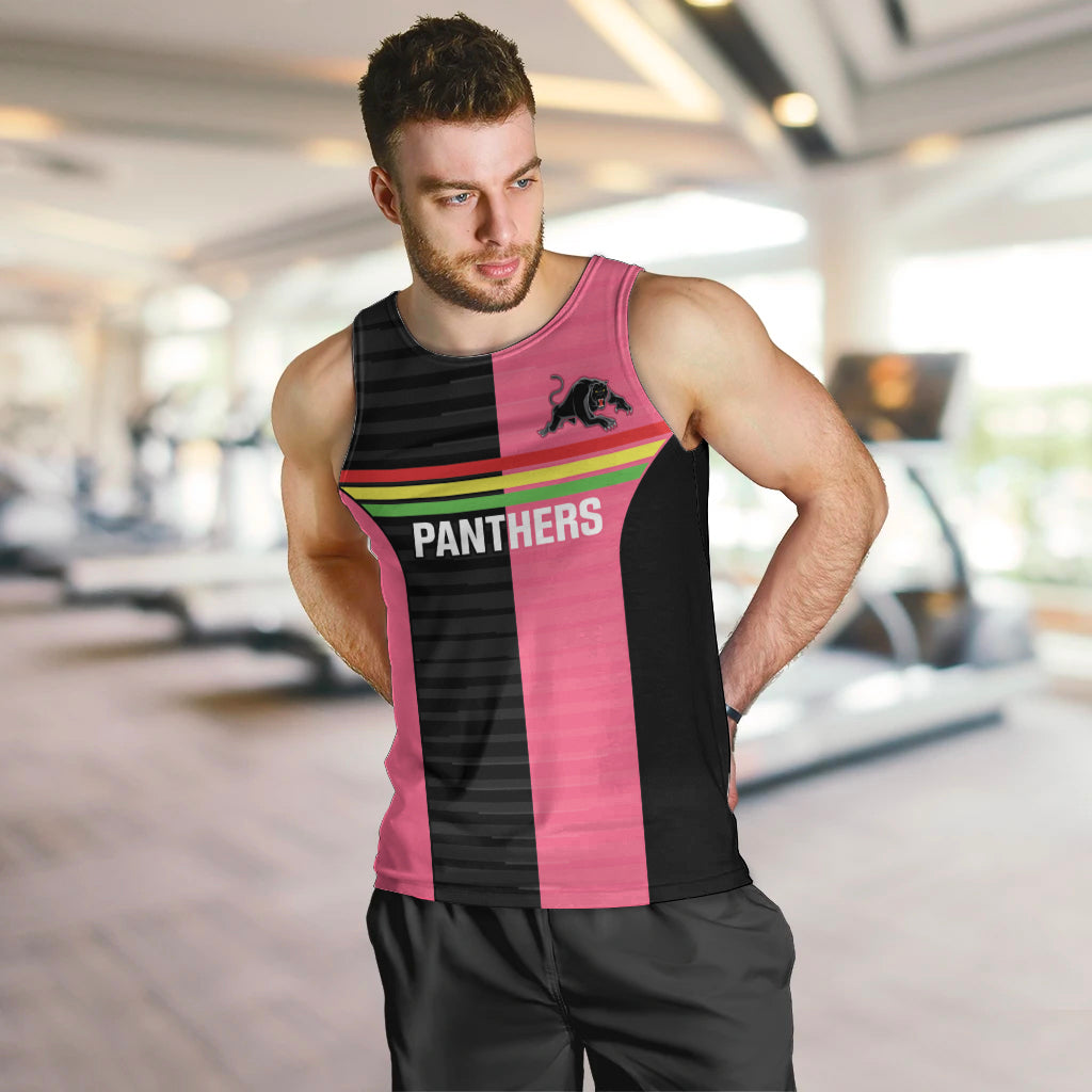 Custom Panthers Rugby Men Tank Top Black Pink Color Sporty Style - Vibe Hoodie Shop
