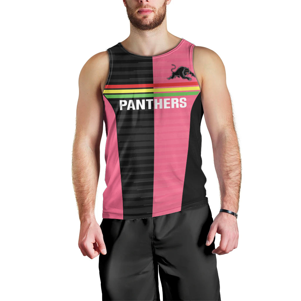 Custom Panthers Rugby Men Tank Top Black Pink Color Sporty Style - Vibe Hoodie Shop