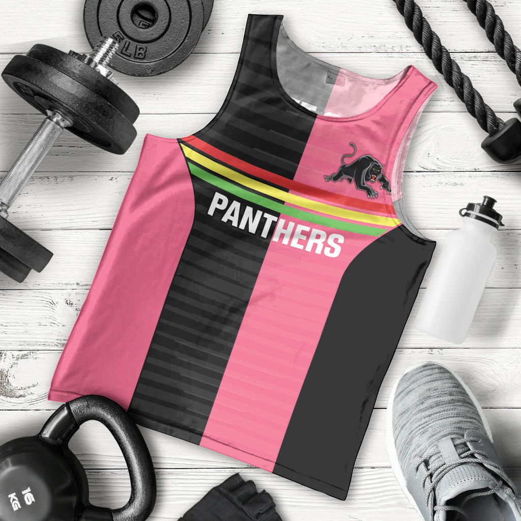 Custom Panthers Rugby Men Tank Top Black Pink Color Sporty Style - Vibe Hoodie Shop