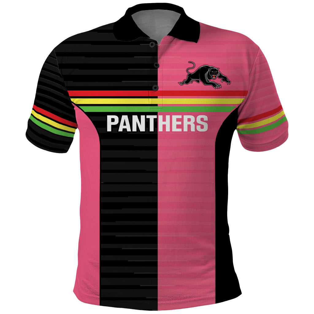 Custom Panthers Rugby Polo Shirt Black Pink Color Sporty Style - Vibe Hoodie Shop