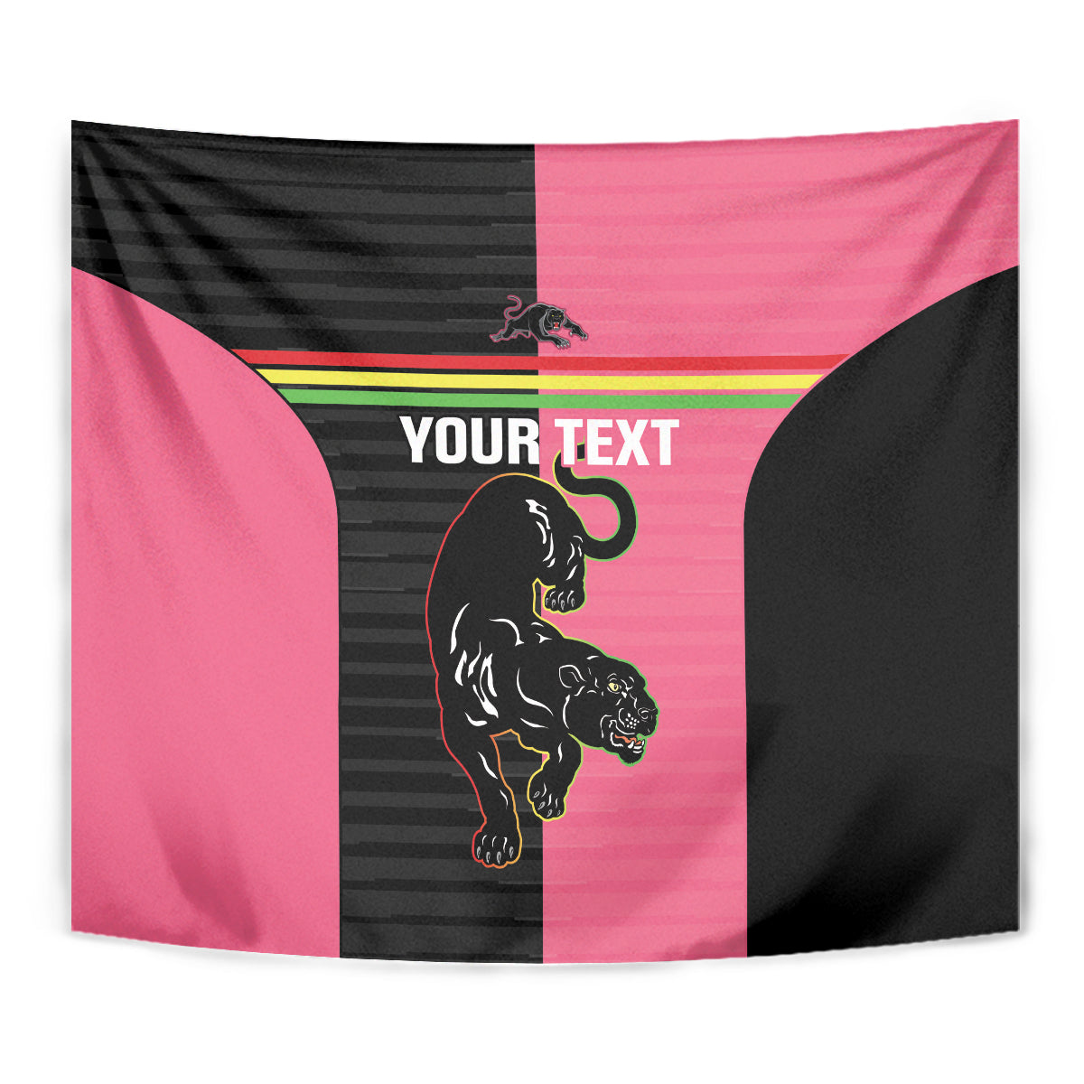 Custom Panthers Rugby Tapestry Black Pink Color Sporty Style - Vibe Hoodie Shop