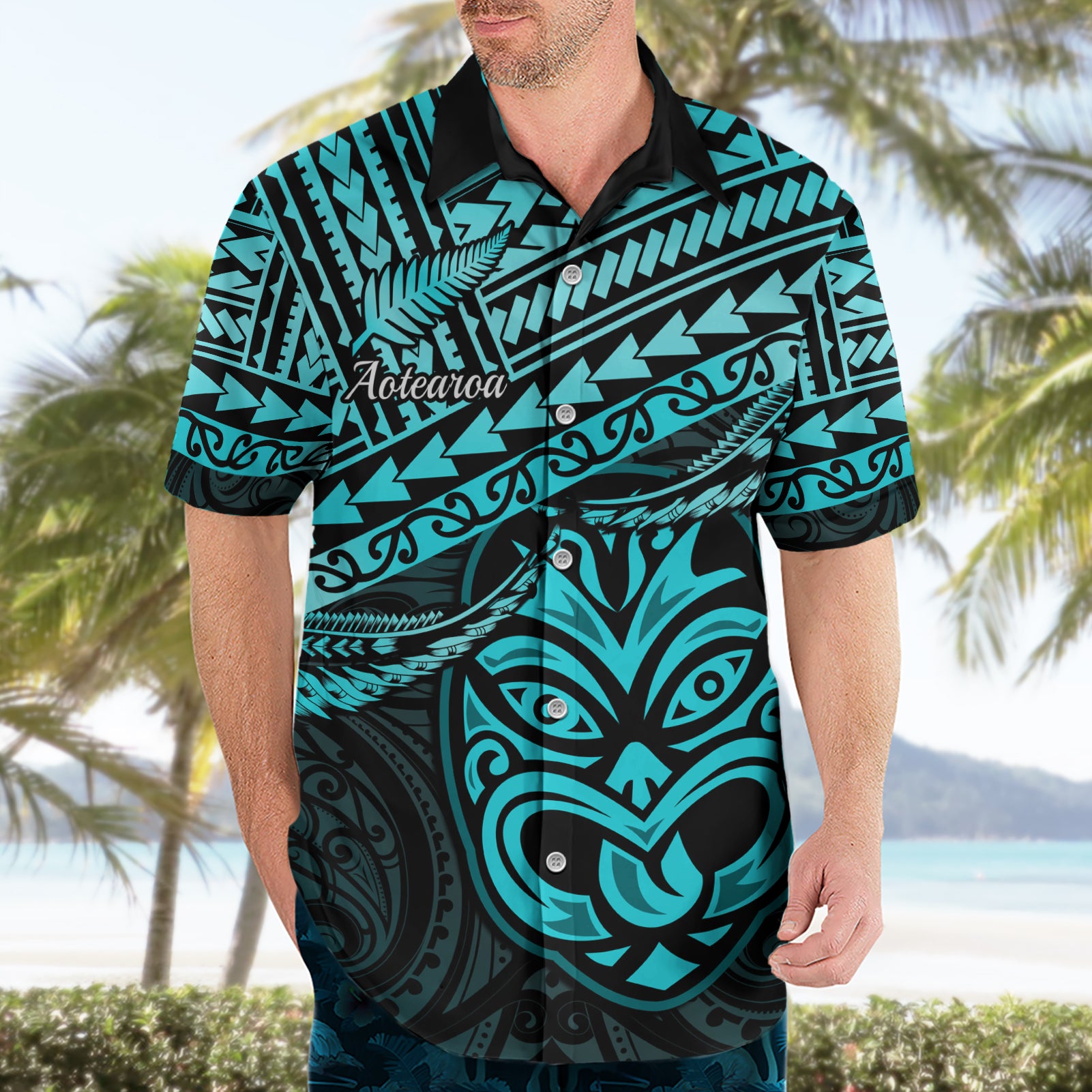 Matariki New Zealand Hawaiian Shirt Maori New Year Tiki Turquoise Version - Vibe Hoodie Shop