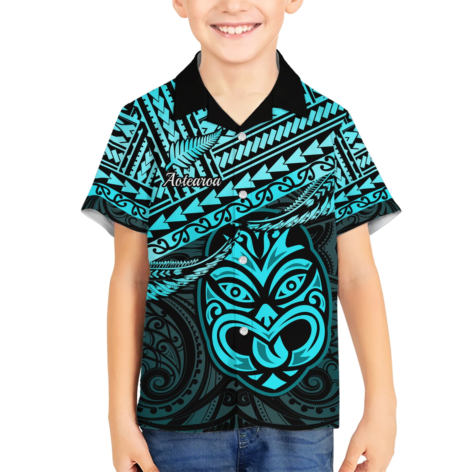 Personalised Matariki New Zealand Hawaiian Shirt Maori New Year Tiki Turquoise Version - Vibe Hoodie Shop