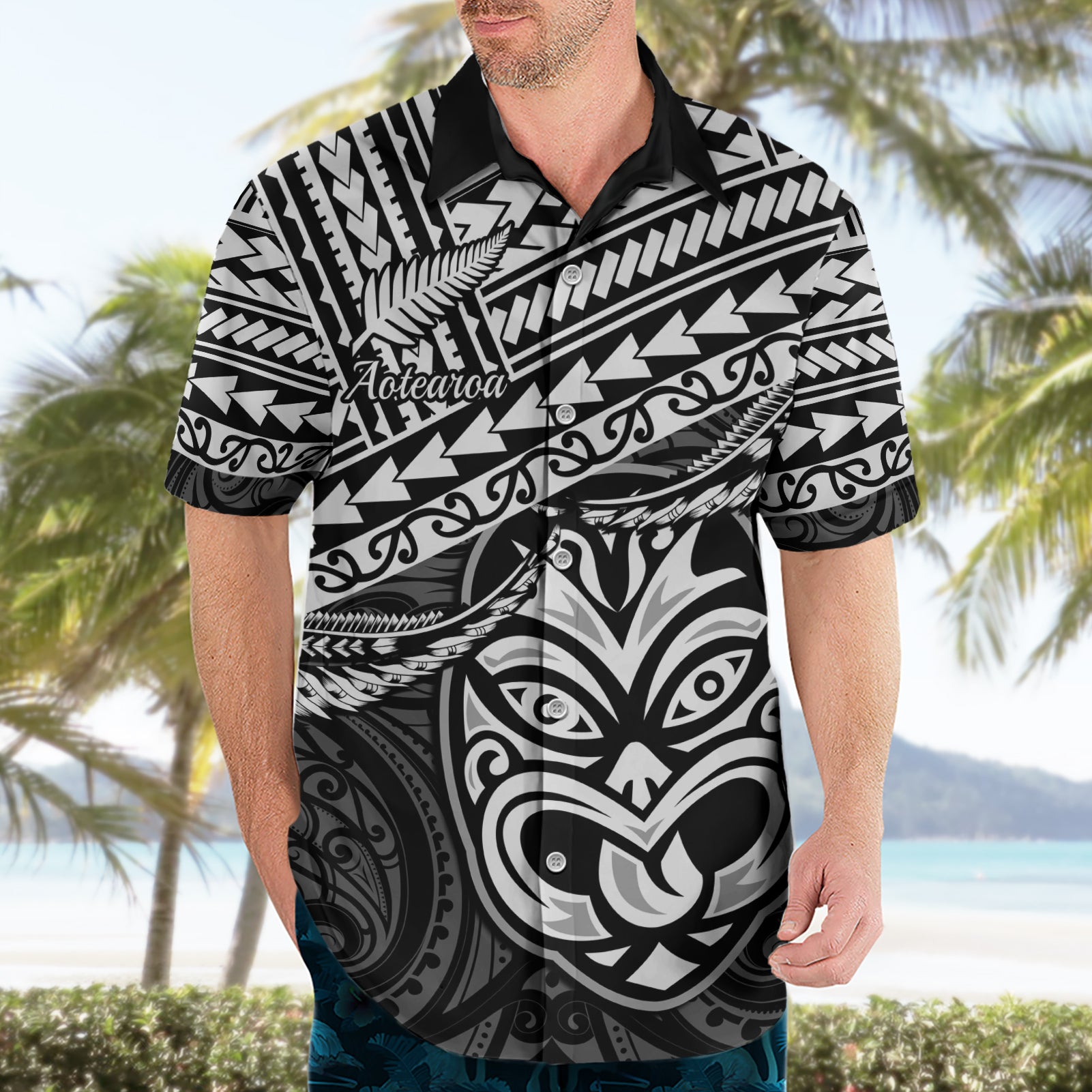 Personalised Matariki New Zealand Hawaiian Shirt Maori New Year Tiki Black Version - Vibe Hoodie Shop