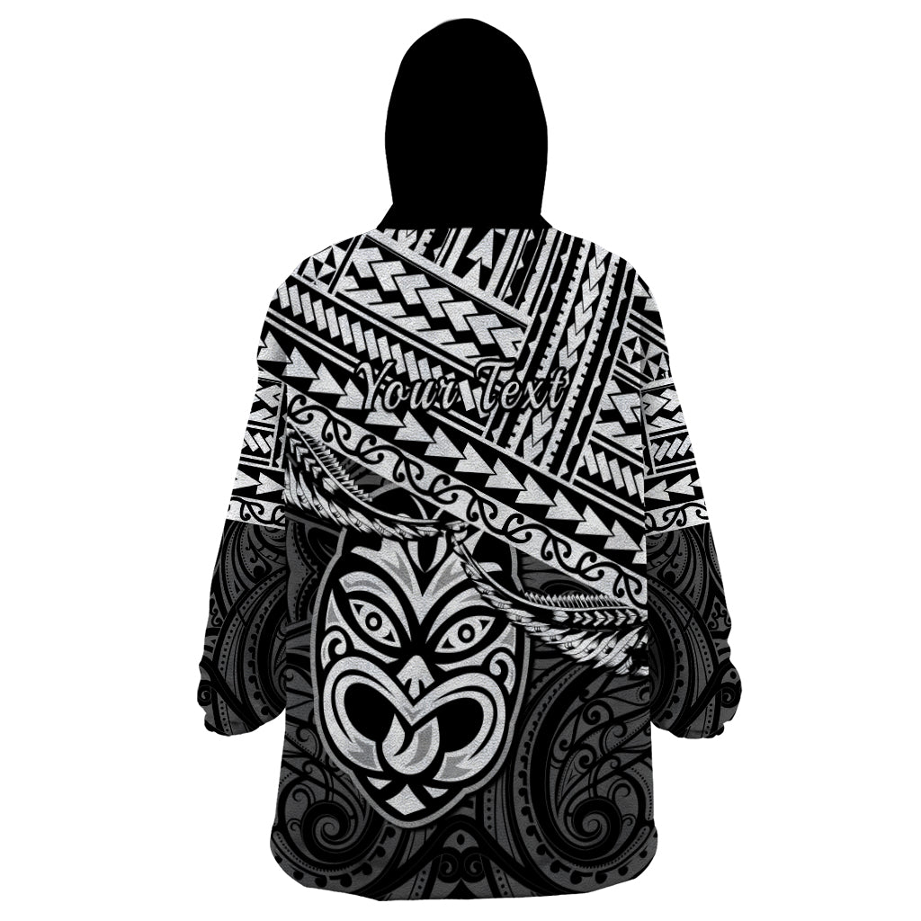 Personalised Matariki New Zealand Wearable Blanket Hoodie Maori New Year Tiki Black Version - Vibe Hoodie Shop