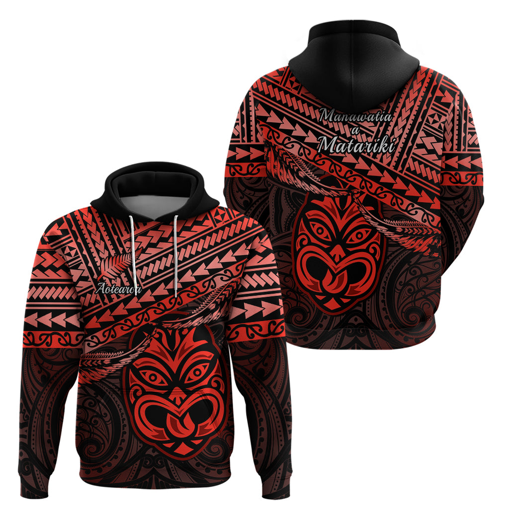 Matariki New Zealand Hoodie Maori New Year Tiki Red Version - Vibe Hoodie Shop