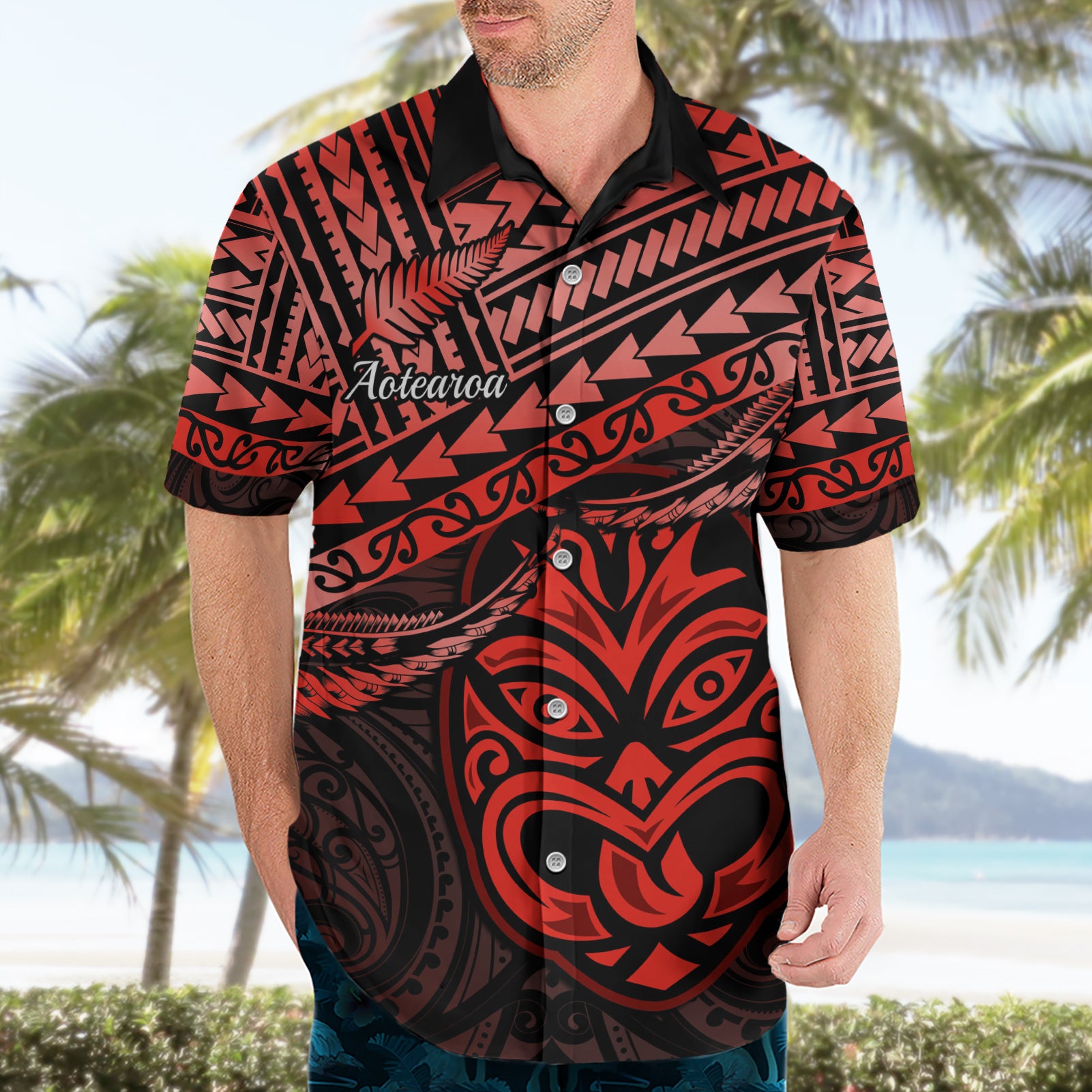 Personalised Matariki New Zealand Hawaiian Shirt Maori New Year Tiki Red Version - Vibe Hoodie Shop