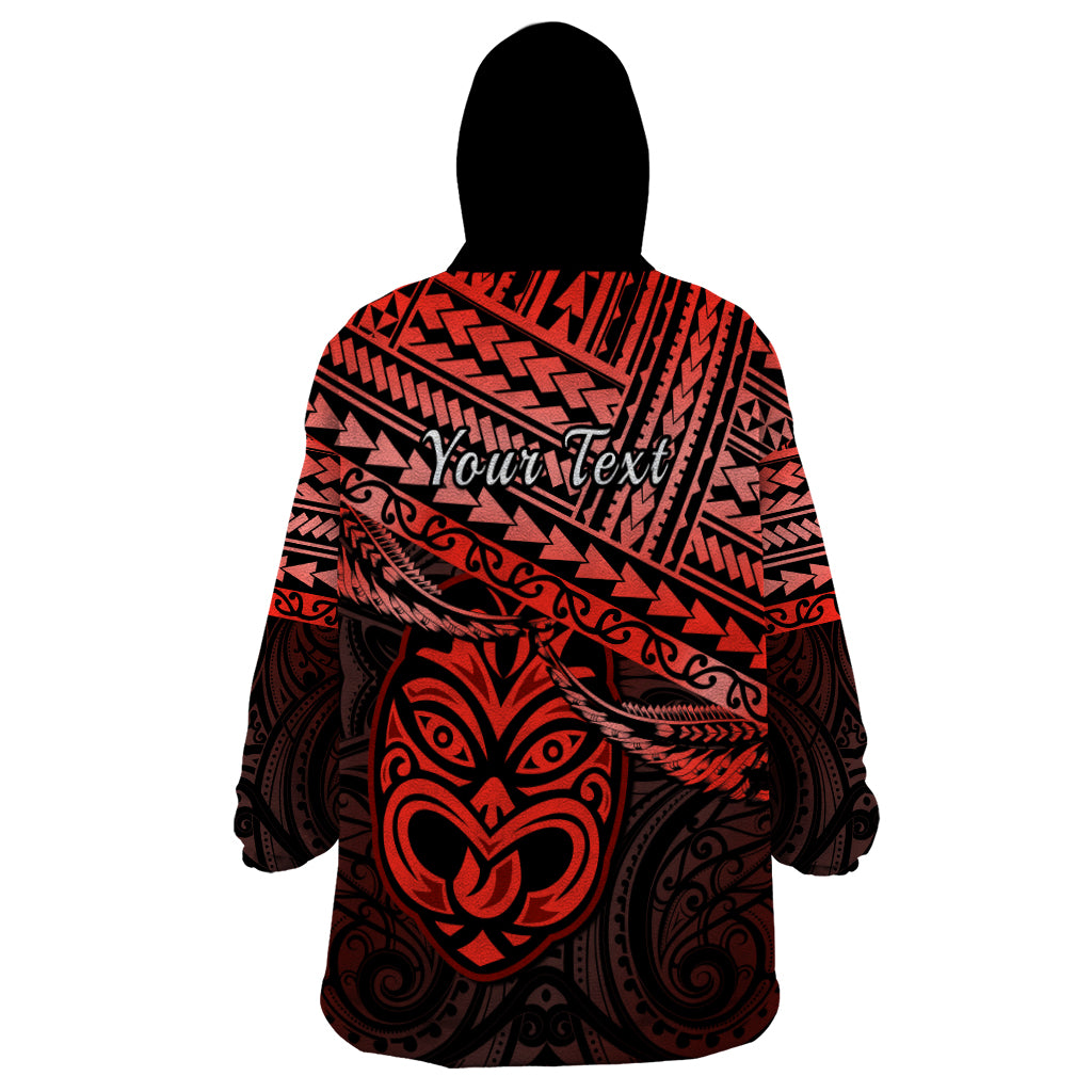 Personalised Matariki New Zealand Wearable Blanket Hoodie Maori New Year Tiki Red Version - Vibe Hoodie Shop