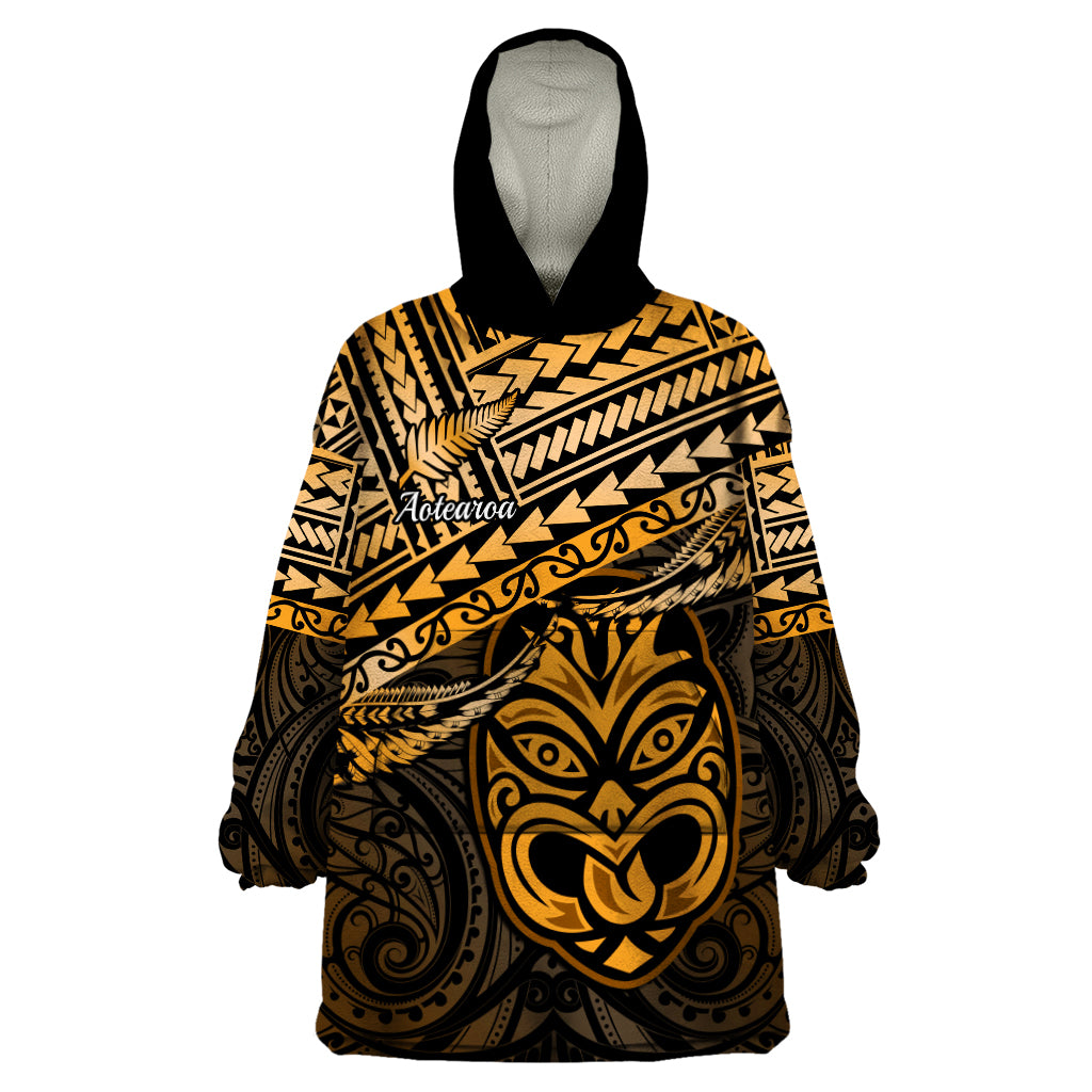 Matariki New Zealand Wearable Blanket Hoodie Maori New Year Tiki Gold Version - Vibe Hoodie Shop