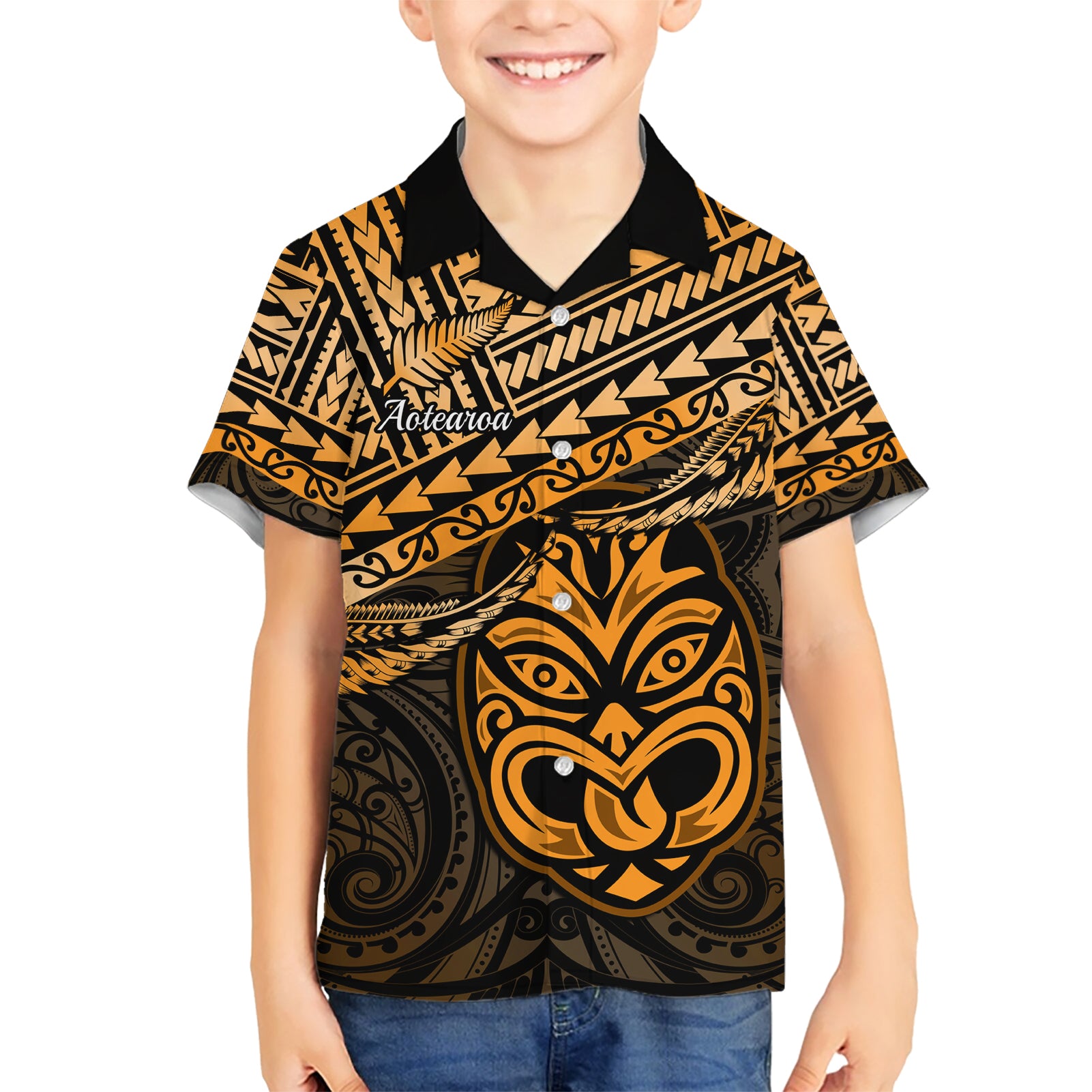 Personalised Matariki New Zealand Hawaiian Shirt Maori New Year Tiki Gold Version - Vibe Hoodie Shop